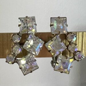 Weiss vintage crystals clip on earrings